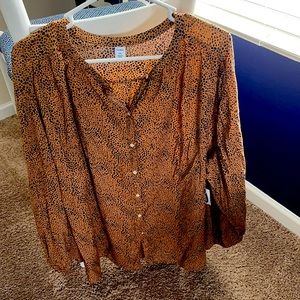 Leopard print button down shirt